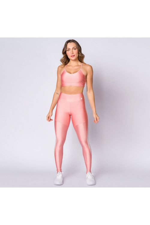 Conjunto poliamida rosa com tela feminino