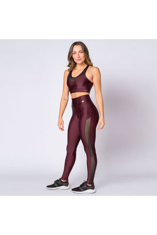 Conjunto poliamida vinho com tule feminino