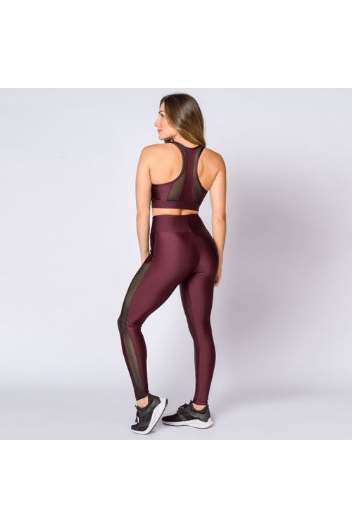 Conjunto poliamida vinho com tule feminino