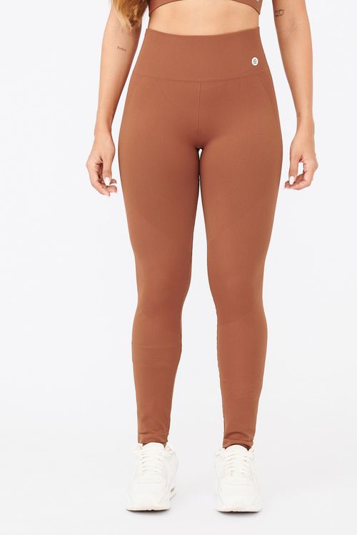 Calça legging seamless de poliamida marrom