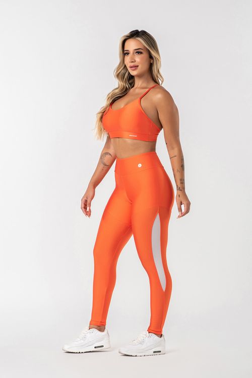 Conjunto poliamida laranja cítrico feminino