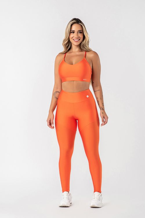 Conjunto poliamida laranja cítrico feminino