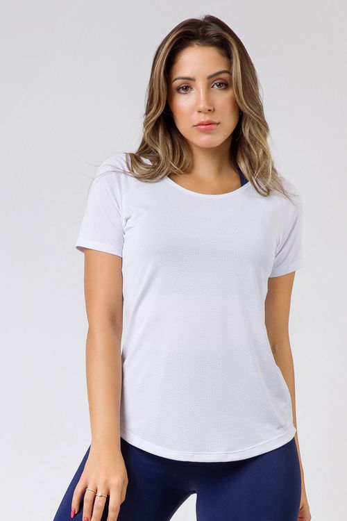 Blusa de poliamida branca feminina