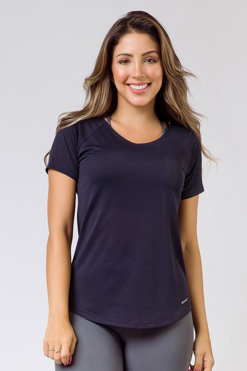 Blusa de poliamida preta feminina