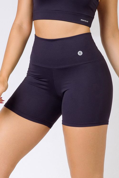 Short poliamida suplex preto feminino