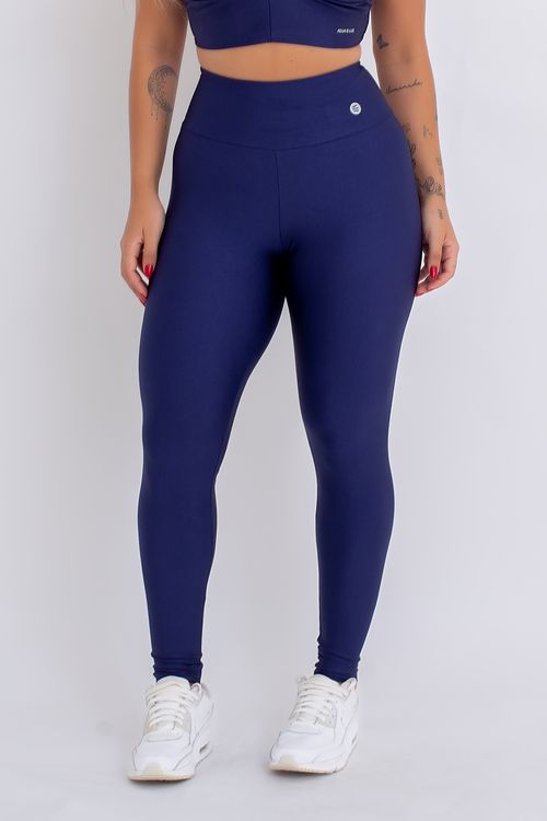 Calça legging poliamida azul marinho feminina