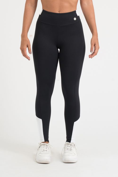 Calça legging poliamida confort preta e branca