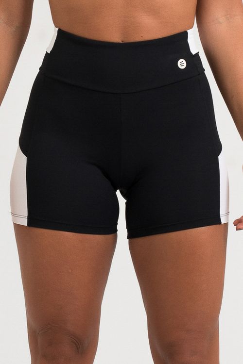 Short poliamida confort preto e branco