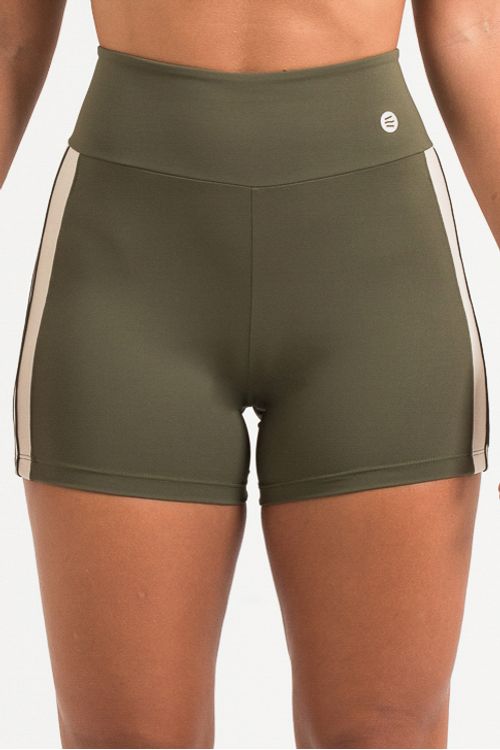 Short poliamida confort verde oliva com detalhe gelo