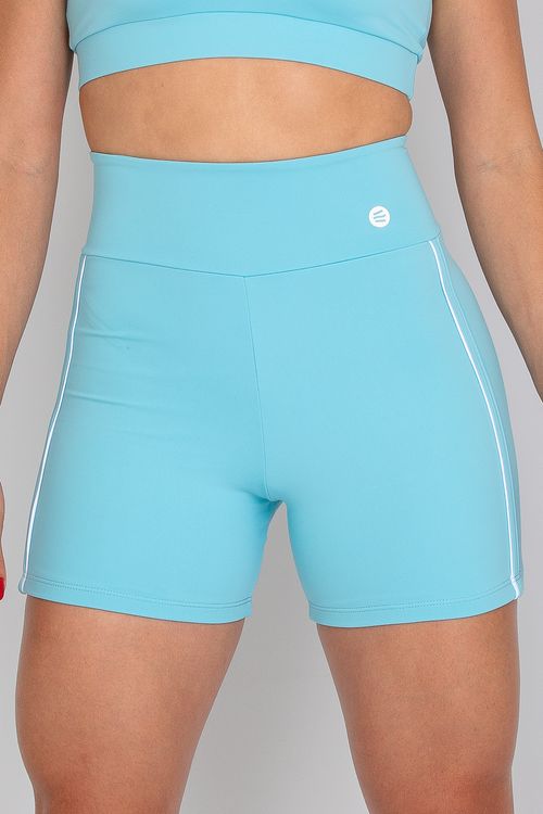 Short poliamida Adaptiv azul bebê com detalhe branco