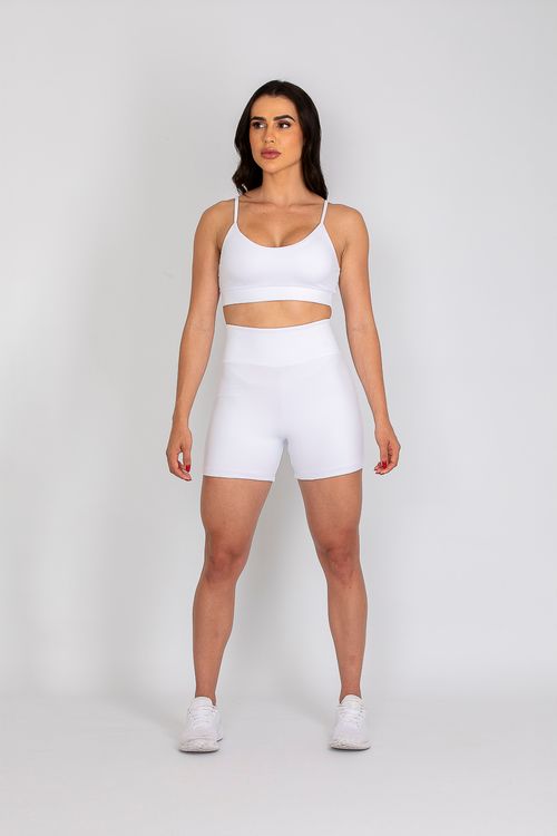 Conjunto de short poliamida Adaptiv branco básico