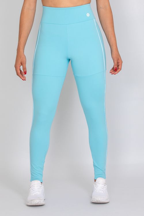 Calça legging Adaptiv azul bebê com detalhe branco