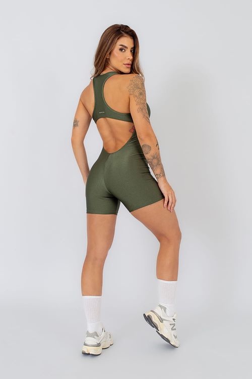 Macaquinho nadador poliamida verde militar