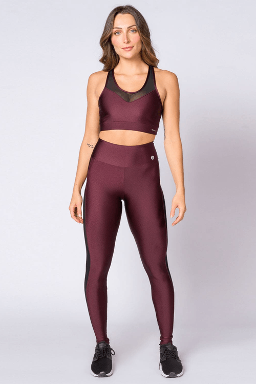 Conjunto poliamida vinho com tule feminino