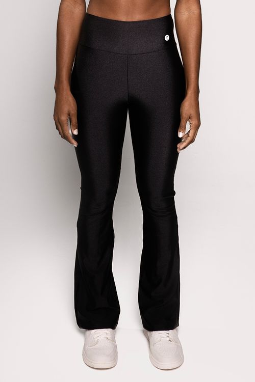 Calça flare poliamida preta