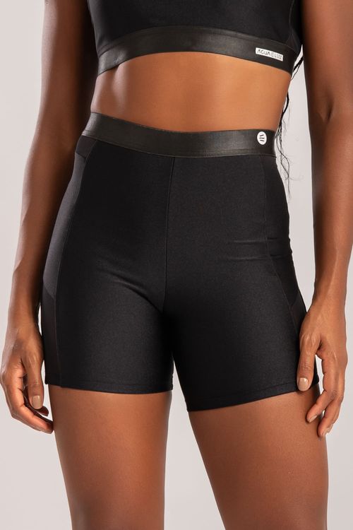 Short poliamida preto com detalhe de tule