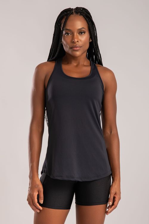 Regata dry preta com costas transpassada