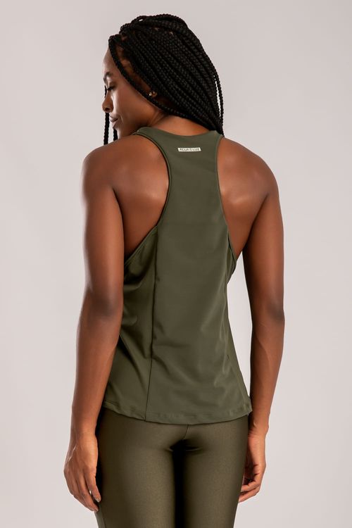 Regata poliamida verde escura com detalhe de tule