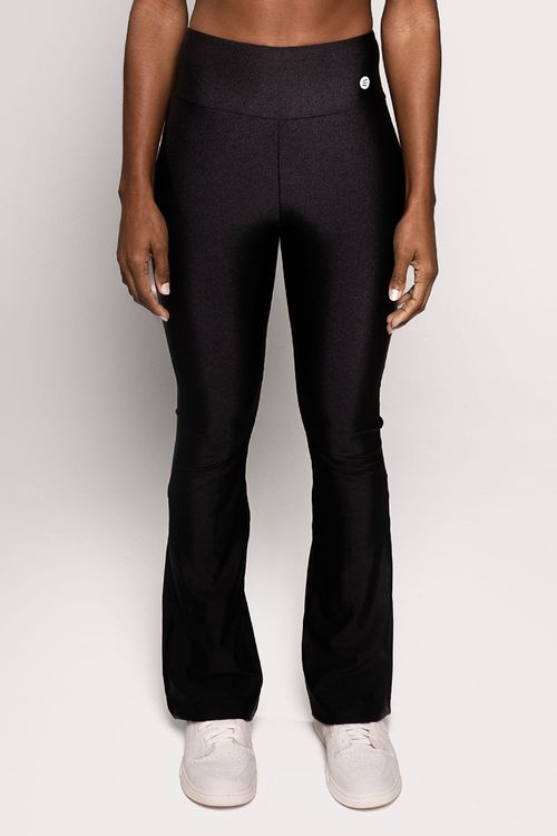 Calça flare poliamida preta